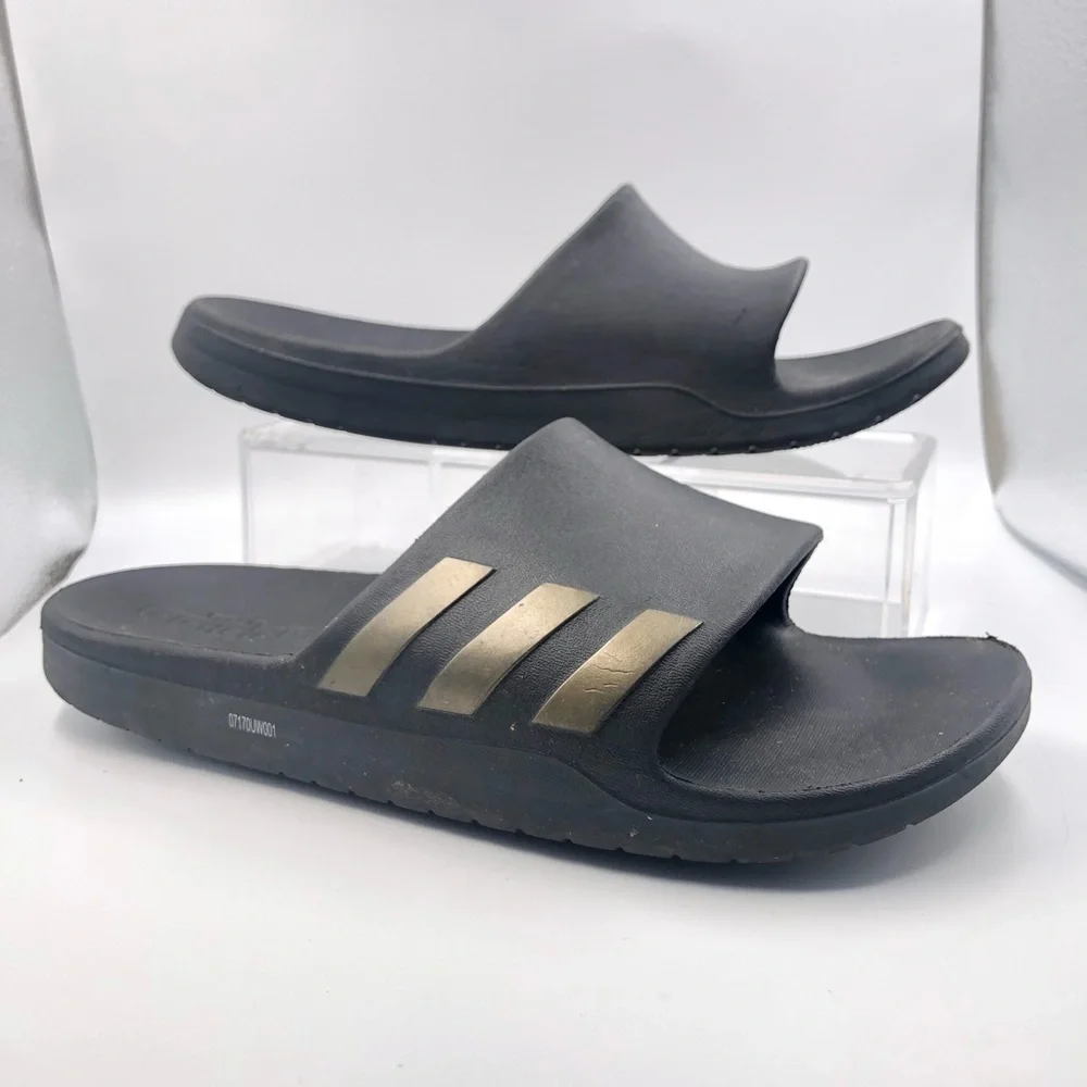 Adidas Black Rubber Recovery Sandals Men Sz 7, Women 9